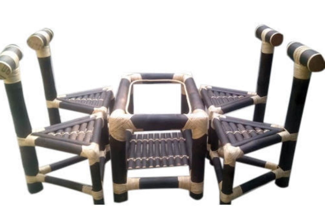 Bamboo Dining Table and chairs (four persons)